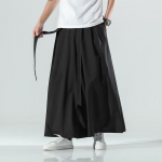 Hiina stiilis Harajuku linane puuvillane linane p&uuml;ksid mehele Jaapani kimonop&uuml;ksid mehelik t&auml;navastiil suvine retro laia s&auml;&auml;rega p&uuml;ksid XXXXXL must