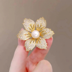 Elegantne Bauhinia lilleline pross naistele Kerge Luksuslik P&auml;rlkivist Rhinestone Korsage Kardigan Aksessuaarid Pulmapink