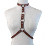 Reguleeritav kunstnahast halterneck Choker Ring v&ouml;&ouml;v&ouml;&ouml; kehaketi rakmed kohv