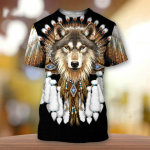 Meeste ja naiste l&uuml;hikeste varrukatega &uuml;mmarguse kaelusega T-s&auml;rk, 3D peen retrotr&uuml;kiga topp, India h&otilde;imu hundikotka totem, hip-hop mood 6XL