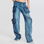 Kevadmoe High Street Disain Tasku Patchwork T&ouml;&ouml;stiil K&otilde;rge V&ouml;&ouml;koht Sirge S&auml;&auml;rega Denim P&uuml;ksid XL sinine