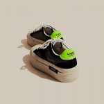 Ehtne Nahk Rula Kingad Naiste Kevad Uued Trendikad Paks P&otilde;hi K&otilde;rgendatud T&auml;hted Vabaaja K&otilde;ik-sobivad Spordijalatsid 39 must