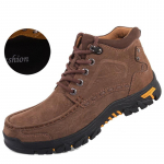 Ehtsast nahast meeste kingad tossud veekindlad &otilde;uesaapad meeste talvesaapad matkasaapad 38 must