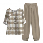 2 tk/komplekt Naiste T-s&auml;rgi p&uuml;kste komplekt Kodur&otilde;ivaste komplekt Lilletr&uuml;kiga &uuml;mmargune kaelus poolvarrukatega &uuml;laosa laia s&auml;&auml;rega elastsed lahtised p&uuml;ksid pidžaamad magamisriided M sinine