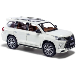1/24 m&otilde;&otilde;tkavaga Lexus LX570 survevaluauto &ndash; tsingisulamist tagasit&otilde;mmatav m&auml;nguauto heli ja valgusega, kogutav m&auml;nguasjas&otilde;iduk t&auml;iskasvanutele ja poistele, t&uuml;drukutele 1/24-Size:21*9.5*8.5cm valge