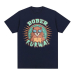 Naljakas Bober Kurwa Print Graphic Tee-s&auml;rk Meeste vabaaja mood l&uuml;hikeste varrukatega T-s&auml;rk Suvine unisex 100% puuvillast Suured T-s&auml;rgid S must