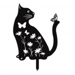 Cat Metal Garden Stake isikup&auml;rastatud ilmastikukindel Cat Silhouette Yard Stake v&auml;likaunistusega maapinna siset&uuml;kk &otilde;ue sise&otilde;ue aiamuru jaoks A