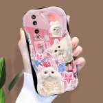 Armas koomiksimustriga kreemjas tekstuuriga korpus Lainelise servaga pehme silikoonkaanega telefoni&uuml;mbris Huawei Honor Infinix Tecno iPhone'i jaoks Infinix Hot 9 Play valge