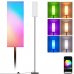 Moodne p&otilde;randalamp RGB+CCT LED-pirniga, seisvalamp, k&otilde;rge lamp, BT-&uuml;hendusega, juhitav telefoni rakendusega US Plug must/valge