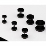 1paar 2tk meeste barbell punk gooti roostevabast terasest k&otilde;rvaklambrid unisex k&otilde;rvar&otilde;ngad 4mm must