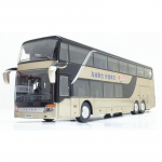 1/32 Kvaliteetne sulamist kahekorruseline bussiheli Kergmetallist survevalu tagasit&otilde;mbamise simulatsioon Luksuslik vaatamisv&auml;&auml;rsus Buss S&otilde;iduk Laste M&auml;nguasjad