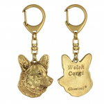 Cardigan Welsh Corgi - Gilded key ring with dog in gift box, handbag decoration, luxury accessory by Art-Dog brand