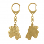 Airedale Terrier, Bingley Terrier - Gilded key ring with dog in gift box, handbag decoration, luxury accessory by Art-Dog brand