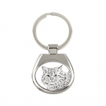 Selkirk Rex Cat Longhaired - keychain with a cat, keychain with a print, personalized pendant from the Art-Dog brand