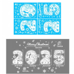 H&auml;id j&otilde;ule 2025. aasta aknakleebis, elektristaatilisest klaasist kleebis, j&otilde;uluvana lumehelbe kleebis isetegemise teel Kodutoa kaunistused A