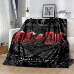 Rockb&auml;nd AC/DC retrotr&uuml;kiga flanellist soe pleed piknikutekk voodikate viskepleed voodipesu S&uuml;nnip&auml;evakink 40x50in