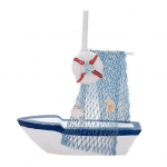 Vahemere stiilis merekunsti kaunistus puidust sinine purjepaadi kaunistus kingitus 2#