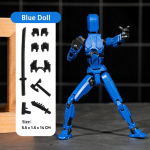 DIY 3D Mannekeen Robot Dekompressioon M&auml;nguasi Mannekeen Action Man Mitme liigesega liikuvad m&auml;nguasjad FCGJRO-4-Blue