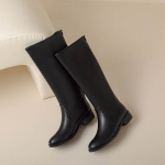 Krazing Pot Veisenahast S&uuml;gis-Talvised Jalan&otilde;ud Ratsasaapad &Uuml;mar Nina Hoiavad Soojas Metallist Ruudukujuline Pandlaga Keskmise Kontsaga Reieni Ulatuvad Saapad 39