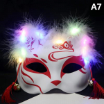 Mask Pool n&auml;gu k&auml;sitsi maalitud helendav kass Fox mask Halloweeni peo cosplay rekvisiidid