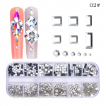 12 Grid Nail Art Teemant Erikujuline Teemant Lamedap&otilde;hjaline Rhinestone Ab Nail Art Ehted Puurid K&uuml;&uuml;nte kaunistused Otsem&uuml;&uuml;k