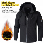 Meeste &otilde;uejoped Fliisvooder Tuulejope Veekindel talvine soe jope meestele Eemaldatav m&uuml;ts Meeste mantlid 4XL must