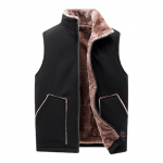 Keskealiste ja eakate meeste puuvillane vest paksu talvise sametvestiga, varrukateta Camisole jakk, lambavillane jope 7XL must