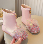 Mood 2024 Lastesaapad Moe t&uuml;drukute jalatsid Mood litrid vibu Printsess Chelsea saapad Printsessit&uuml;druku beebi veekindlad libisemiskindlad pidusaapad 26 roosa