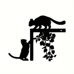 V&otilde;luv 1 tk Cats Metal Decor &ndash; Loodusega kehastatud metallist seinaornament. Meeldiv kodu ja kontori geomeetriline metallkaunistus must