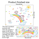 Vikerkaare ja pilvede elevantide seinakleebised lastetoa ja toa taustaseina kaunistamiseks &ndash; isekleepuv seinakunst