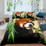 Armas punane panda tekikott king size, roosa armastuse t&auml;htede voodipesukomplekt kawaii multika loomad tekkekate t&uuml;drukulik magus tekkekate 140x200cm 3pcs
