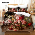 &Otilde;limaal Lilled Digitr&uuml;kiga voodipesukomplektid T&auml;iskasvanute voodiriided Kunsttekk Tekikottide komplekt, &Uuml;hekordne King-suurus 150x200cm 3pcs