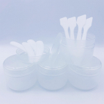 4 tk kosmeetikakonteinerid 8 tk spaatliga, lekkekindlad t&uuml;hjad purgid meigiproovide, kreemide, n&auml;omaskide, silma&uuml;mbruse kreemide jaoks 4pcs with spatula roheline