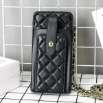 Moodne multifunktsionaalne &otilde;lakott Moodne nahast lambanahast naiste crossbody kott Dokumendi-mobiiltelefoni kott must