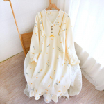 Puhast puuvillast naiste &ouml;&ouml;s&auml;rgid pikkade varrukatega pidžaamad naiste uued &uuml;mara kaelusega magusad &otilde;rnad vabaaja pidžaamad M