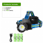 &Uuml;liv&otilde;imas 4*600W LED pealamp &Uuml;lihele Pika ulatusega Pealamp USB laetav Pealamp Kalastus Jahipidamine Peavalgusti B-4*600W 18650 battery