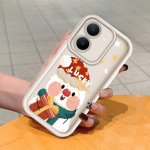 Pehme silikoonist ruudukujulise redeli mustriga telefoni&uuml;mbris, t&auml;ielikult kattev, kaamera p&otilde;rutuskindel kaitse, kummist &uuml;mbris Vivole Vivo Y75 must