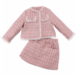 Kevadtalv t&uuml;drukutele, 2 tk. Tviidriiete komplektid Moodsad laste&uuml;likonnad 1&ndash;10-aastastele lastele puuvillane polsterdatud jope ja seelik 140 roosa