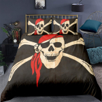 Piraadi tekikott Shark Cove Tortuga saar Kariibi mere veed Retro Jolly Roger Sinepiksinine Magamistoa kaunistus Naistele Lastele Meestele 70x133cm 2pcs beige