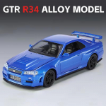 Uus 1:32 GTR R34 Sulamist Sportauto Mudel Valatud M&auml;nguasi V&otilde;idus&otilde;iduauto Mudel Simulatsioon Heli ja Valgus Tagasit&otilde;mbemehhanism Lapsed Poiss Trend Kollektsioon Kingitus