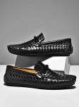 Nahast Meeste Jalan&otilde;ud Slip-on Mokassiinid Meeste Hingavad Mustad Pruunid Vabaaja Jalan&otilde;ud Luksusbr&auml;ndi Loaferid S&otilde;idujalan&otilde;ud Zapatos Hombre 39 must