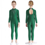 T&uuml;drukute l&auml;ikiv Rhinestones V&otilde;imlemine Jumpsuit Keyhole Back Ballet Jersey Jazz Tantsu trikoo Iluuisutamine Unitard tantsuriided 11-12 Years