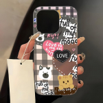 Mobiiltelefoni&uuml;mbrised iPhone 11 13 15 Pro Max 12 14 Pro Max &uuml;mbrisele iPhone 16 15 Plus 13 Pro 12 j&auml;&auml;tunud tekstuuriga maalitud koomiksililled iPhone 11 valge