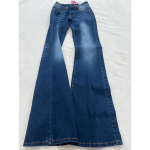 Ameerikalikud T&uuml;drukud Pestud Madala V&ouml;&ouml;kohaga Venivad Bootcut Teksap&uuml;ksid Naiste Kevad S&uuml;gis Retro Kitsad Commuter Mop P&uuml;ksid Y2k 2000ndad Sinised Denim P&uuml;ksid XS sinine