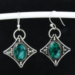 Smaragd Antiiksed K&otilde;rvar&otilde;ngad 925 Sterling H&otilde;bedast K&otilde;rvar&otilde;ngas, Boho H&otilde;bedast Ehted Ripatsiga K&otilde;rvar&otilde;ngad, Kingitused S&uuml;nnip&auml;evaks Kingitused Talle 4 Cm roheline