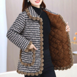 Winter Plus sametist paksu puuvillane jakk Naiste soe moodne lilleline puuvillane jakk 6XL must