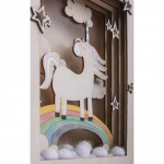Cadre 3D en bois - Rayher - Licorne - 20x30x6.5 cm - Kit cr&eacute;atif &agrave; assembler - Mixte enfant