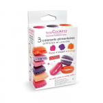 3 colorants alimentaires - orange, violet, rose