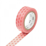 Masking tape &eacute;toiles rouge Asanoha Shuaka - 1,5 cm x 7 m