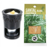 Br&ucirc;le-parfum en pierre noire + Santal Blanc &agrave; br&ucirc;ler must